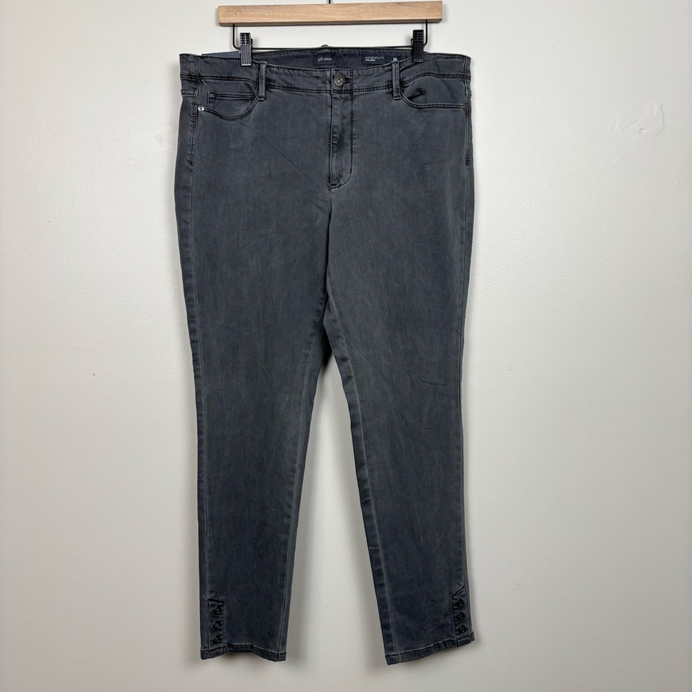 J. Jill Jeans Women 18 Onyx Wash Authentic Fit Slim Ankle Mid Rise Stretch Denim